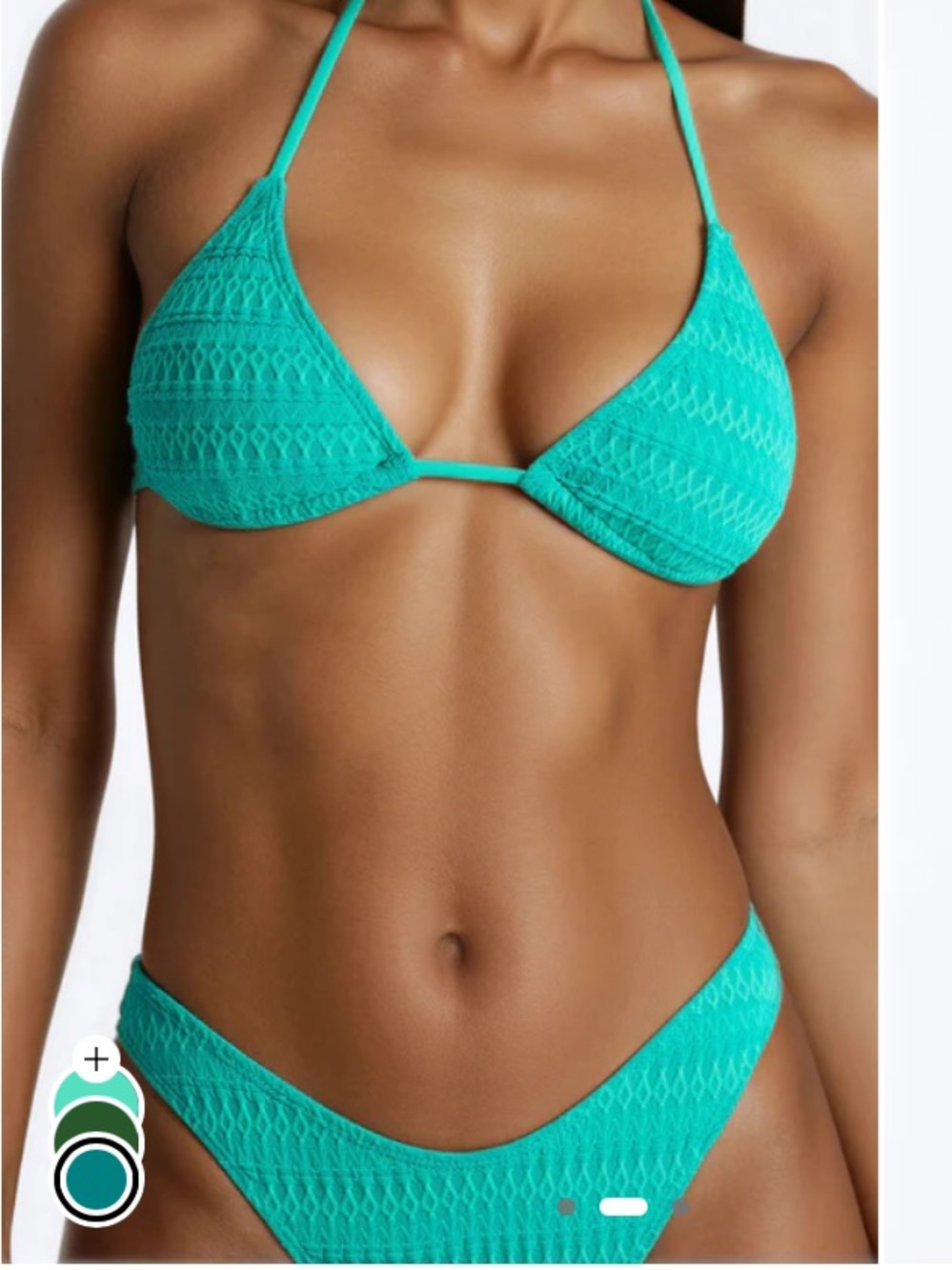 Annalise 2 Piece Textured Triangle Bikini Set - Teal